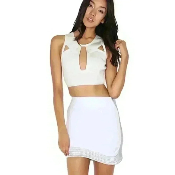 SKIRT BANDAGE MINI SKIRT WITH SILVER HEMLINE - Picture 1 of 2